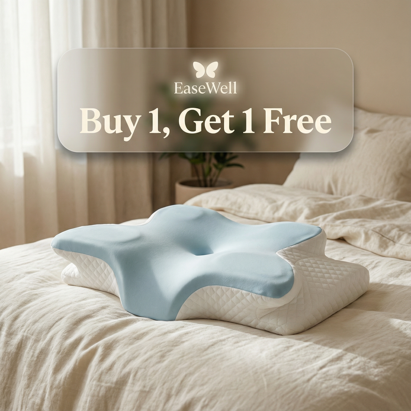 Sunmmer Memory Foam Cervical Pillow - Slow Rebound Butterfly Neck Support Pillow for Enhanced Sleep Comfort