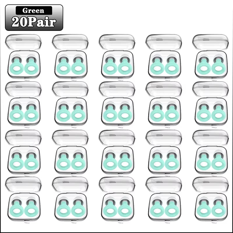 20 Pairs of Soundproof Silicone Earplugs for Sleep and Learning - Noise Cancelling and Anti-Noise Protection