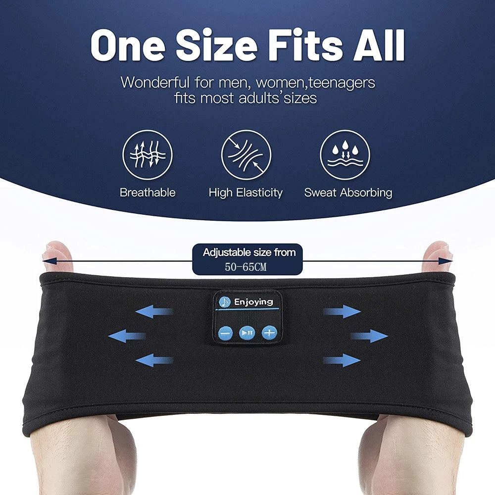 Wireless Sleep Headband with Noise-Cancelling Earbuds and Bluetooth Speakers for Sleep and Workouts