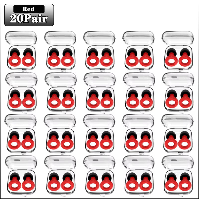 20 Pairs of Soundproof Silicone Earplugs for Sleep and Learning - Noise Cancelling and Anti-Noise Protection
