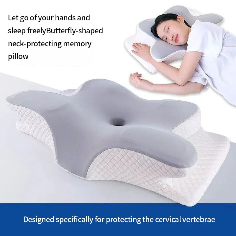 Sunmmer Memory Foam Cervical Pillow - Slow Rebound Butterfly Neck Support Pillow for Enhanced Sleep Comfort