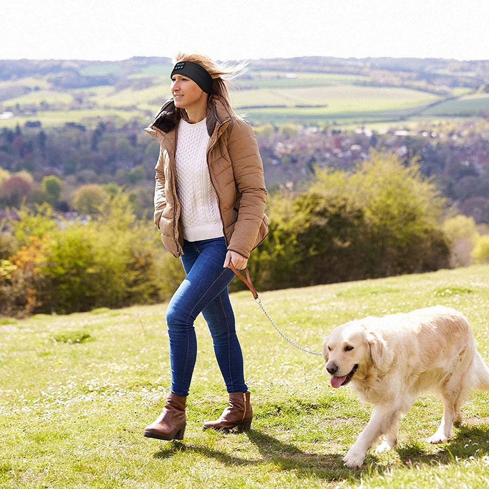 Wireless Sleep Headband with Noise-Cancelling Earbuds and Bluetooth Speakers for Sleep and Workouts