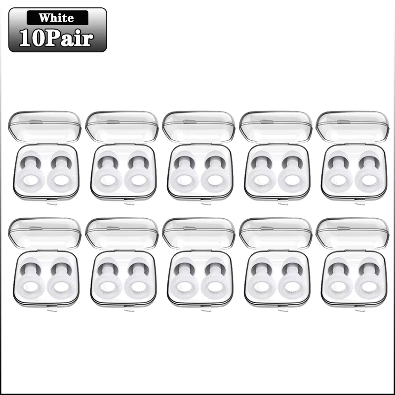 20 Pairs of Soundproof Silicone Earplugs for Sleep and Learning - Noise Cancelling and Anti-Noise Protection